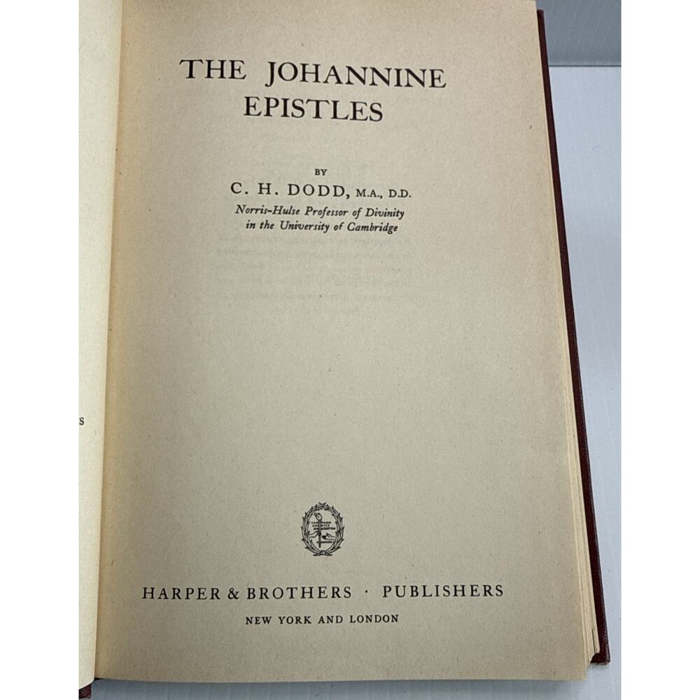 Vtg The Moffatt New Testament Commentary The Johannine Epistles 1946 Bible Dodd